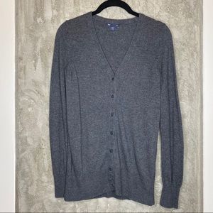 Gap Factory | Dark Grey Button-Up V-Neck Cardigan